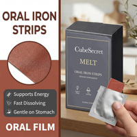 OEM Bandes de fer orales à dissolution rapide, complément végétalien pour le soutien énergétique et la santé sanguine, format voyage, 30 bandes