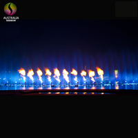 Diseño de fuente de arco iris Fuente de fuego de agua decorativa Fuente de agua de llama de fuego