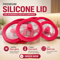 Couvercle universel en silicone pour casseroles et poêles, couvercle en verre et silicone multifonctionnel pour casseroles