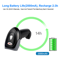 EDOO W41-21 Scanner de codes-barres portable sans fil 2.4G, mini lecteur QR PDF417, longue durée de vie de la batterie, COM/USB, stock pour supermarché