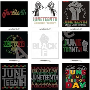 Aprise - Black History 1865 Juneteenth strass Transfers Custom Made Iron on Stones Transfer design per T-shirt - Product Image 5