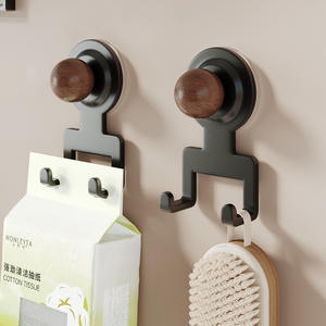 Gancho de succión Monleita, gancho doble de 1-3 kg, imitación madera, madera maciza, para escritorio, mochila, uso en oficina - Product Image 4