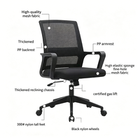 Chaise de bureau ergonomique pivotante pour la maison, chaise de travail avec dossier réglable, chaise d'ordinateur adaptée au corps humain, vente en gros d'usine