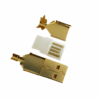 Conector macho de soldadura USB 2,0 A, conector macho