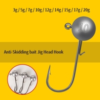 Têtes de jig anti-appât de haute qualité 3g-20g, pointues et barbelées, pour leurres souples, pêche au bar, à la truite, en eau salée et en eau douce