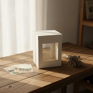 กล่องกระดาษเค้กแบบรีไซเคิลสั่งทำพิเศษ ขนาด 10x10x12 ซม. กล่องของขวัญสุดหรูสำหรับใส่เค้ก - Product Image 1