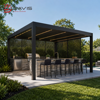Fournisseur de pergolas pliantes d'extérieur, pavillon en aluminium avec toit rétractable électrique pour projets de terrasses et de complexes hôteliers