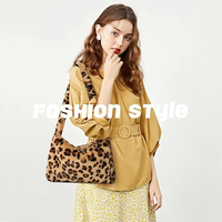 Sac à bandoulière classique pour femme, motif léopard, sac fourre-tout en fausse fourrure, sacs à main en peluche pour femme, sac bandoulière d'hiver pour femme