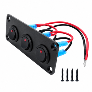 Painel de Interruptores Gangue de 6 Teclas com Luz LED Azul 24V IP65 em Liga de Alumínio com Conexão Rápida para Barcos, Carros e Caminhões 2P Liga/Desliga - Product Image 4