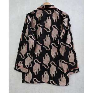 Conjunto de Pijama de Algodón Estampado para Mujer, Ajuste Cómodo, Suave y Transpirable, Ropa de Dormir Informal y Elegante de Dos Piezas - Product Image 4