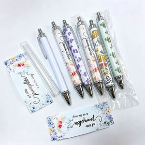 Personalized Custom Printing Gifts Window Clear Plastic Sleeve Blank Assemble <b>Sublimation</b> <b>Pen</b> DIY Paper Banner Insert Ball <b>Pens</b> - Product Image 4