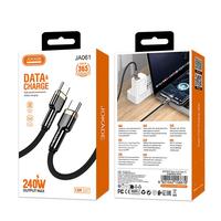 Câble de charge tressé USB-C vers USB-C JOKADE 240W PD en alliage de zinc, haute puissance, transfert de données rapide pour téléphone, commande en gros