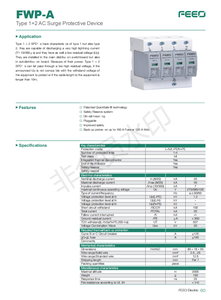 Dispositif de protection de <span class=keywords><strong>Suge</strong></span> AC, livraison gratuite, T1 + T2 FWP-A, pour arduelle communication 20/40kA 12,5ka, 230/275/385/420V 4P - Product Image 2