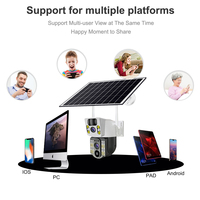 Caméra solaire à double objectif Verto V380 6MP alimentée par batterie VCS03-W-H CCTV WIFI IP PTZ Caméra solaire réseau à double objectif