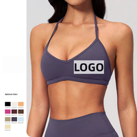 Soutien-gorge de sport personnalisé de haute qualité pour femmes, à fort impact, rembourré, col en V, séchage rapide, respirant, brossé, pour la course à pied, la remise en forme et le yoga
