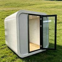 Maison capsule préfabriquée moderne et écologique avec structure en verre trempé, durable, installation facile, pour bureau, appartement, villa, parc