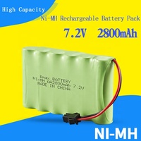 Batteries rechargeables Ni-MH pour voiture télécommandée haute vitesse, prise SM, 7,2 V, 2800 mAh, pack de batteries AA, faible autodécharge, sans mémoire