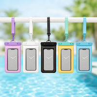 Pochette étanche personnalisée pour téléphone avec fenêtre pour appareil photo et cordon réglable, sac étanche rose pour la natation, la randonnée et les voyages