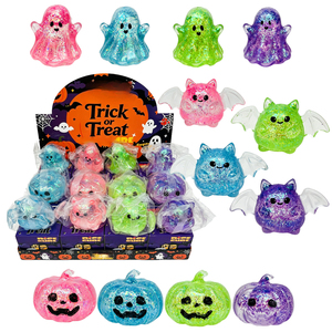 Jouet sensoriel anti-stress en forme de citrouille, chauve-souris et fantôme, à remontée lente, idéal pour les sacs cadeaux d'Halloween - Product Image 1