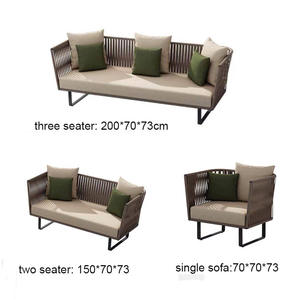 Ensemble <span class=keywords><strong>de</strong></span> canapé nordique en aluminium pour restaurant, balcon, <span class=keywords><strong>salon</strong></span>, café extérieur, hôtel - Product Image 6