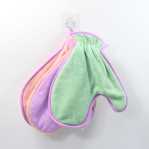 PetIt Pet Drying Glove Microfiber Coral Fleece Green With <b>Pink</b> Trim For Dog Grooming - Product Image 2
