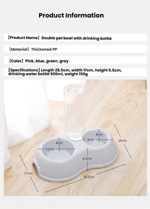 Abreuvoir automatique à double bol pour animaux domestiques Mangeoire en matériau PP Abreuvoir pour chat 2-en-1 Fournitures pour animaux de compagnie pour chats et chiens - Product Image 6