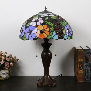 LongHuiJing 16Inch Tiffany Study Retro Warm American Decorative Lamp Living Room Color Glass Luxury Home Table Lamp - Product Image 6