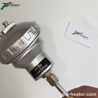 Termopar de resistencia térmica Pt100 de acero inoxidable de 3 hilos con rosca NPT M20x1.5