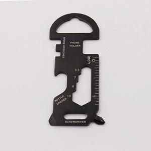 <span class=keywords><strong>Porte</strong></span>-clés en acier inoxydable 8 en 1 pour vélo, outil de poche laser, règle, clé, tournevis, coupe-boîte, ouvre-bouteille, tendance - Product Image 4