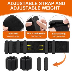 1LB Pulseras de silicona Muñeca ajustable Tobillo Pesas Pulsera <span class=keywords><strong>para</strong></span> caminar Yoga Danza Gimnasio Ejercicio Pilates Caminar Correr - Product Image 3