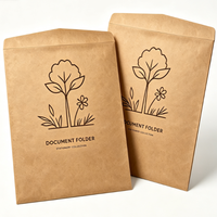 Sobre de Papel Kraft Biodegradable para Documentos, Carpeta de Archivo Ecológica con Impresión Personalizada para Almacenamiento de Papel de Oficina y Negocios