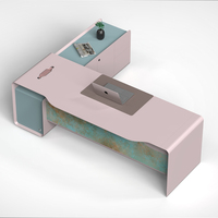 Ensemble de meubles de bureau de peinture moderne, de luxe, haute technologie, chargement sans fil intelligent, Table de travail, bureau de direction pour patron