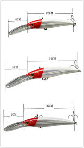 Leurre de pêche en eau salée 16CM 60G, wobbler flottant, appât artificiel dur, 12cm 32g, <span class=keywords><strong>minnow</strong></span> plongeant en profondeur, 14CM 44G, <span class=keywords><strong>minnow</strong></span> de traîne - Product Image 2