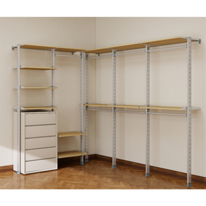 Estante de armario moderno de aluminio de estilo abierto para dormitorio y guardarropa, almacenamiento integrado de ropa y zapatos - Product Image 2