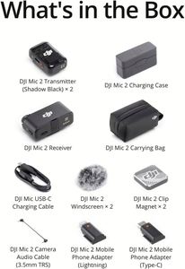 Mic 2 <b>Wireless</b> <b>Microphone</b> Kit Portable and Compact Wide Compatibility 18-hour Battery Life <b>Wireless</b> Transmission - Product Image 6