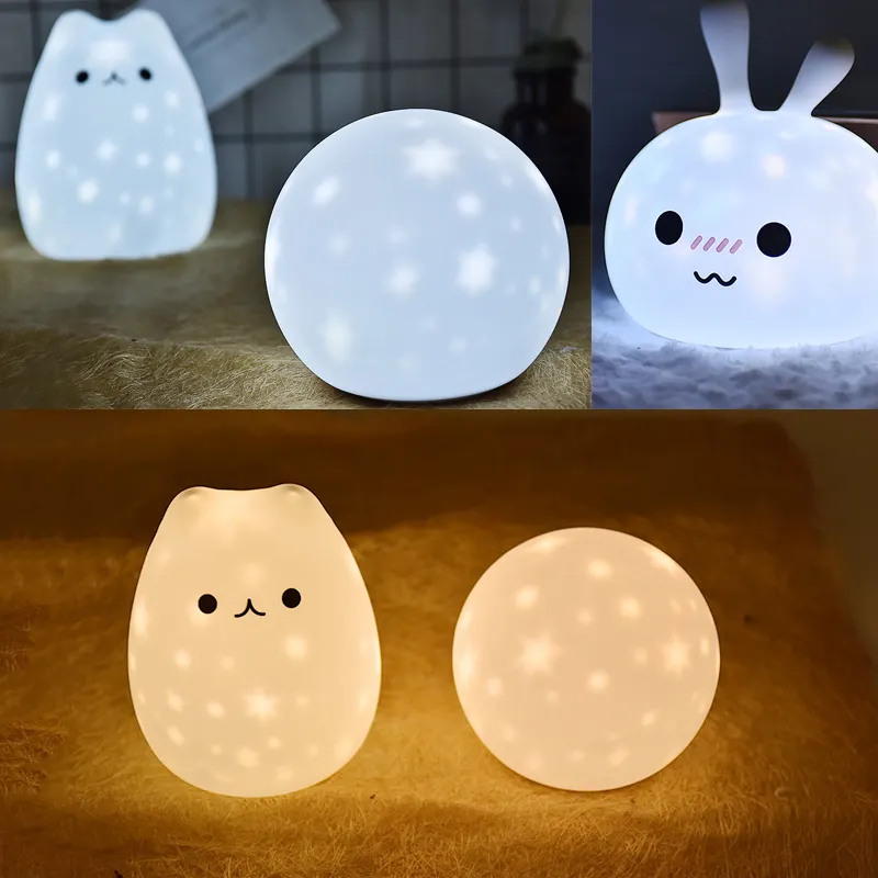 Rechargeable Silicone Night Light Star Projector Night Light For Kids Room