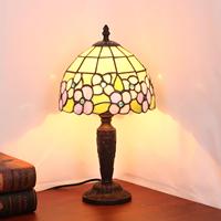 Lampe de table LED AC de style dôme 8 pouces, abat-jour en verre teinté, feuilles vertes, roses rouges, design moderne, flexible E26