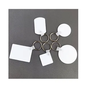 Hete Verkoop Multi-Shape Dye Sublimatie Metalen Sleutelhanger Blanco Gepersonaliseerde Glans Wit 2-zijdige Aluminium Sleutelhanger Sleutelhanger