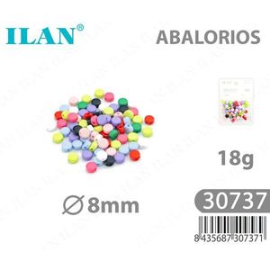 Ilan Abalorios Cuentas Planas de Color Sólido de 8mm 18g para Manualidades y Confección de Prendas - Product Image 1
