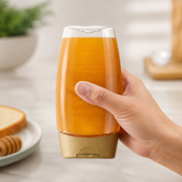 Bouteille distributrice vide en plastique de qualité alimentaire pour miel, condiments, huile, ketchup et sauces, à inverser, vente en gros