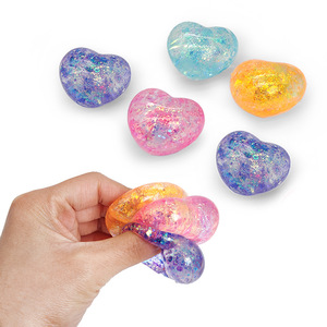 Maltose Photochromic Heart <b>Squishy</b> Stress-Relief Slow-Rebound Release Ball Color-Changing Light Decompression Toy Plastic - Product Image 5