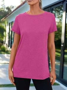 Tops de entrenamiento de punto con patrón sólido de talla grande para mujer, trajes informales ecológicos de manga larga para vacaciones en la playa, verano 2025 - Product Image 6