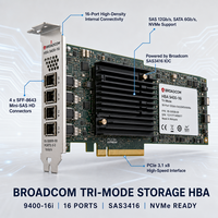 Carte HBA 9400-16I 05-50008-00, adaptateur SAS/SATA/NVMe 16 ports SAS3416 PCIe 3.1 X8 12 Gb/s en stock