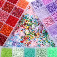 AHAYA Nouveau Kit de Fabrication de Perles en Verre Multicolores Grande Capacité 15 Compartiments pour Accessoires de Bijoux DIY et Rangement