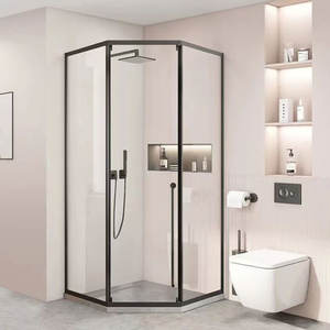 Cabine <span class=keywords><strong>de</strong></span> douche coulissante rectangulaire en verre trempé <span class=keywords><strong>de</strong></span> 8 mm, <span class=keywords><strong>de</strong></span> luxe moderne, la plus vendue, polie, pour hôtel, tailles personnalisées, haut <span class=keywords><strong>de</strong></span> gamme - Product Image 1