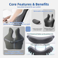 Vente en gros housse amovible en mousse à mémoire de forme coussin de soutien lombaire pour sièges de voiture antistatique anti-ronflement soulagement de la douleur au bas du dos