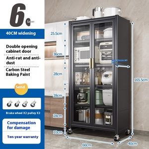 Ventas directas de fábrica Estante de cocina Gabinete lateral Piso Horno microondas de múltiples capas Gabinete de almacenamiento para sala de estar - Product Image 5