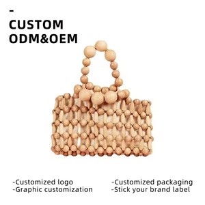 Nuevo <span class=keywords><strong>Bolso</strong></span> <span class=keywords><strong>de</strong></span> Playa Retro Tejido a Mano <span class=keywords><strong>de</strong></span> Bambú <span class=keywords><strong>con</strong></span> Dos <span class=keywords><strong>Asas</strong></span>, Cierre Abierto, <span class=keywords><strong>Bolso</strong></span> <span class=keywords><strong>de</strong></span> Lona <span class=keywords><strong>con</strong></span> Cuentas <span class=keywords><strong>de</strong></span> <span class=keywords><strong>Madera</strong></span> Natural para Mujer - Product Image 3