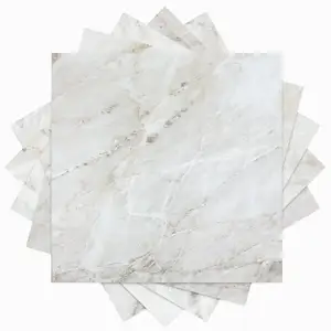 Marble Peel and Stick Floor Tile Stickers Adhesive Floor Tiles Waterproof Bathroom Removable Vinyl Flooring for Kitchen12x12 IN