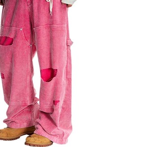 Nhà Sản Xuất Tùy Chỉnh Người Đàn Ông Quần Vận Chuyển Hàng Hóa Thời Trang Lỏng Hip Hop Đau Khép Chân Rộng Đàn Hồi Của Phụ Nữ Vải To Sợi Quần - Product Image 2